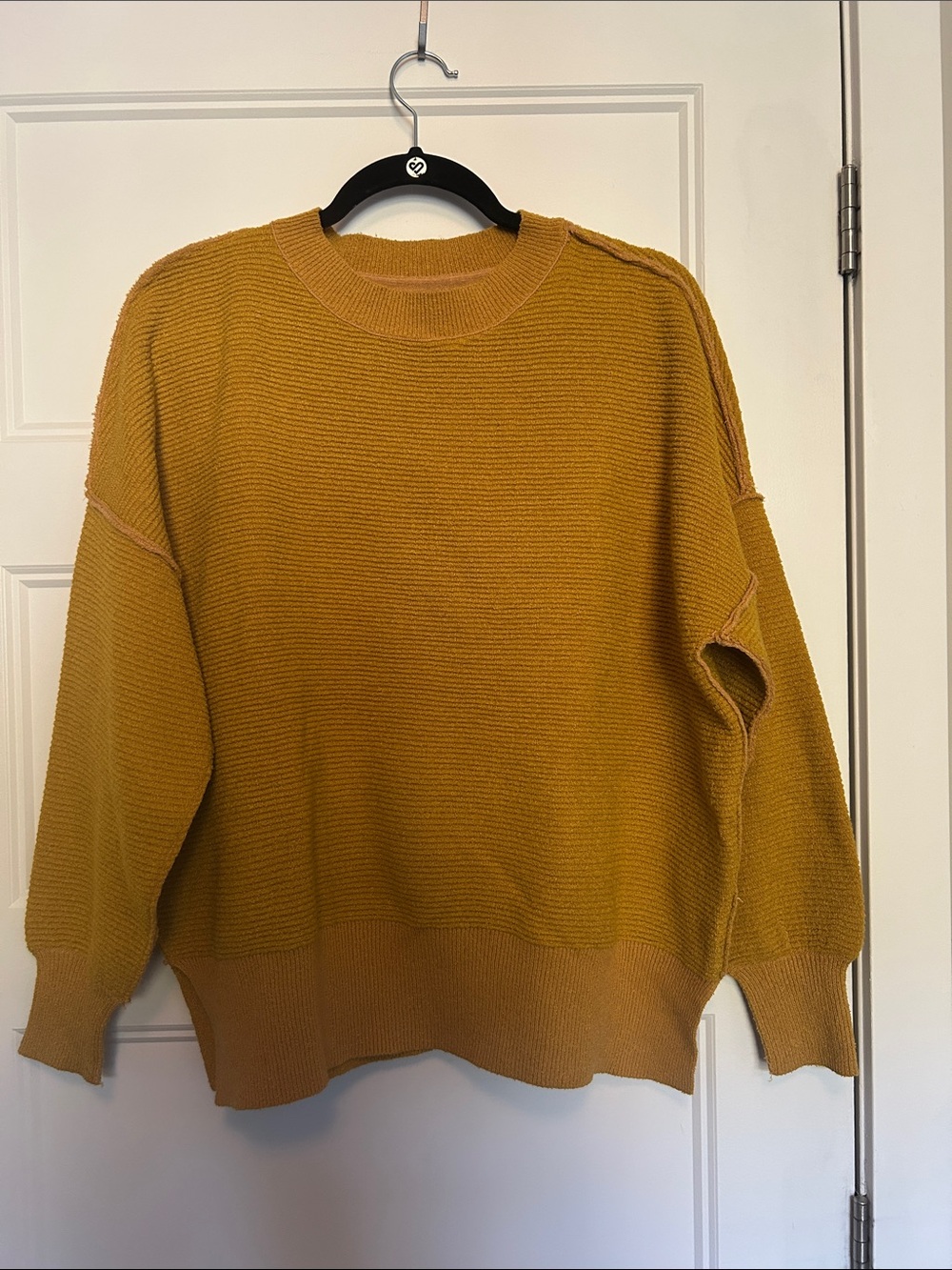 Mustard Crewneck Sweater - Casual Knit Pullover
